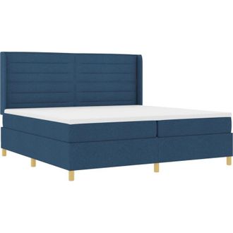 vidaXL vidaXL Box Spring Bed with Mattress Blue 200x200 cm Fabric