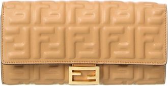 Fendi Fendi Ff Embossed Leather Continental Wallet