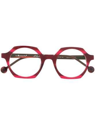 l.a.Eyeworks Bril met geometrisch montuur - Rood