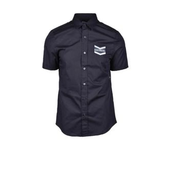 Dirk Bikkembergs Short Sleeve Shirt - Heren - Overhemden - Zwart - Maat: 3XS Katoen
