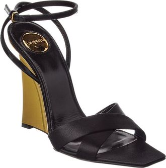 Saint Laurent Lucienne 110 Satin Wedge Sandal