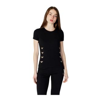 Emporio Armani Camiseta de cuello redondo de manga corta - Tops - Mujer - Negro - 2XS