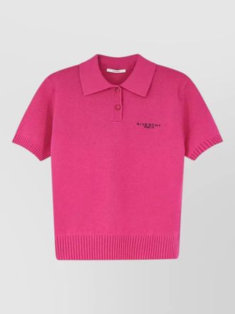 Givenchy cashmere wool short-sleeve knitted polo shirt