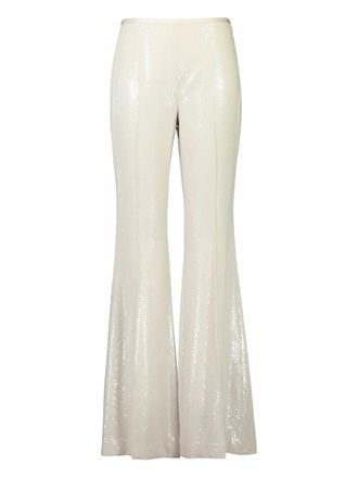Michael Kors sequin-embellishment trousers - women - Acetate/Viscose - 10 - Neutrals