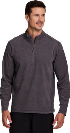 Avalanche Mens 1/4 Zip Sweatshirt, Lightweight Partial Zip Mock Neck Long Sleeve Top Soft Mini Corduroy Pullover for Hiking, Dark Grey Heather, Medium