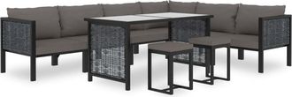 vidaXL Muebles De Jard&iacute;n 9 Pzas Y Cojines Rat&aacute;n Sint&eacute;tico Antracita Vidaxl