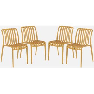 Sweeek Set 4 sedie da giardino impilabili in plastica