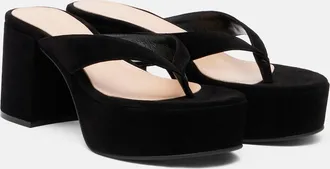 Gianvito Rossi Suede platform thong sandals
