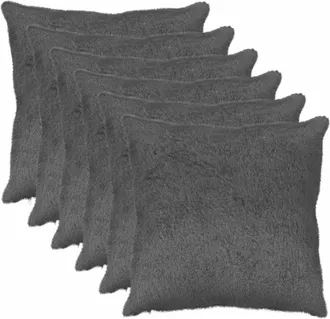 vidaXL Funda De Almohada 6 Uds. Heerlen Gris Oscuro 55 X 55 Cm Vidaxl