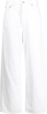 A Gold E Witte Low Slung Baggy Jeans - Dames - Loose Fit Jeans - Wit - W28 - Katoen - Jeans