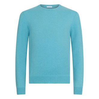 Malo Truien & Vesten, Heren, Blauw, L, Kasjmier, Cashmere Ronde Hals Trui