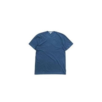 James Perse Blue Cotton T-shirt with Short Sleeves