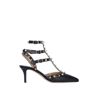 Valentino Garavani Black Leather Platform Womens Pumps