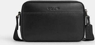 Coach Mens Graham Crossbody Bag in Black | Leather