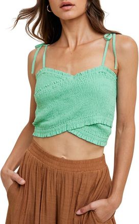 Wishlist Smocked Crossover Tank in Seafoam at Nordstrom Rack, Size Medium