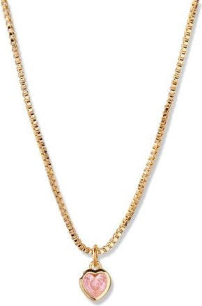 Brook & York Mackenzie Birthstone Heart Pendant Necklace in Gold/October at Nordstrom