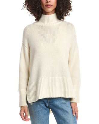Lafayette 148 New York Stand Collar Drop Shoulder Cashmere & Silk-Blend Sweater