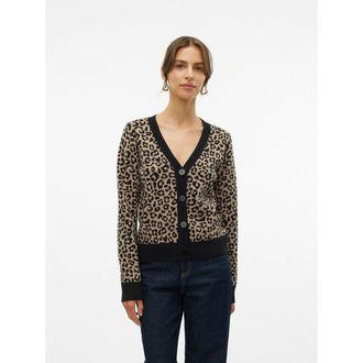 Vero Moda V-hals vest met luipaardprint