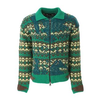 Andersson Bell Cardigans, male, Green, Size: XL Submerge Nordic Zip-Up Cardigan