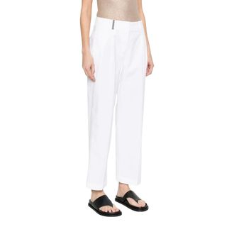 PESERICO Peserico, Straight Trousers, female, White, Size: XL Straight Trousers