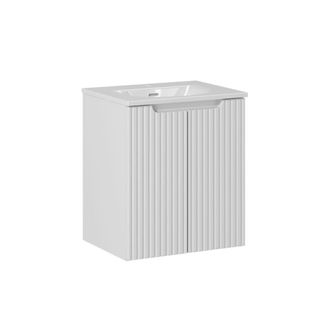 Petits Meubles Mueble lavabo individual encastrado paneles de melamina y mdf blanco