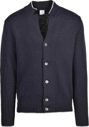 Eleventy Cardigan con bottoni - Heren - Vesten - Blauw - 2XL - Wol - Truien & Vesten