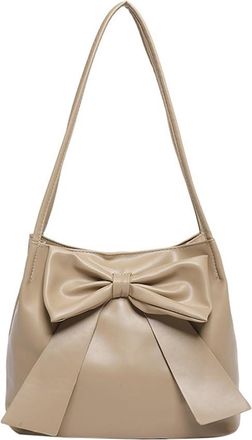 Generic Shoulder Bags PU Bucket Bag Spacious Sling Bag Cute for Women Daily(Khaki) (Khaki)