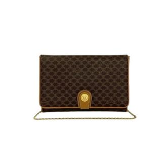 Celine Pre-owned Cross Body Bags, female, Brown, Size: ONE SIZE Pre-owned Macadam Triomphe Leather Shoulder Bag
