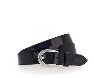 Tamaris Lederg&uuml;rtel TAMARIS, Damen, Gr. 11,5, schwarz, Materialmix, unifarben, G&uuml;rtel Lederg&uuml;rtel, weiches Lack-Rindleder mit hochgl&auml;nzendem Finish