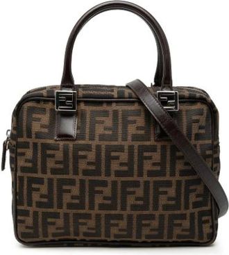 Fendi Pre-owned Handbags, female, Brown, Size: ONE SIZE Pre-owned Canvas Satchel
