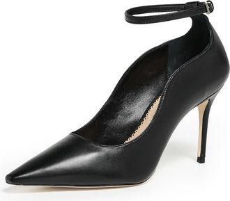 Cinq &agrave; Sept Womens Riley Soft Curve Pointed Toe Ankle Strap Heels, Black, 5.5 UK