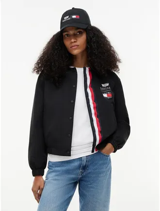 Tommy Hilfiger Womens Tommy x Cadillac F1 Team Coach Jacket - Black - L