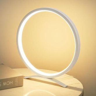 OEM L&aacute;mpara De Mesilla De Noche, L&aacute;mpara De Escritorio Circular De Metal, L&aacute;mpara De Mesa Para Dormitorio, Luz Decorativa
