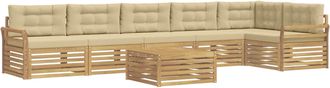 vidaXL Conjunto De Sof&aacute;s De Exterior 7 Uds. Y Beige Poli&eacute;ster Vidaxl