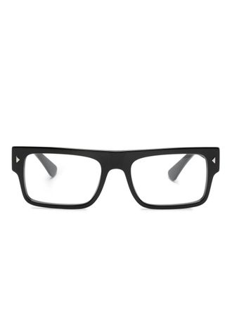 Prada logo-print square-frame glasses - men - Acetate - 55 - Black