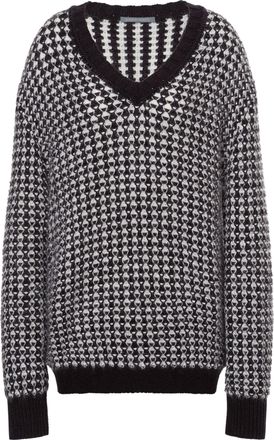 Alberta Ferretti Neutral Oversized Mohair Blend Sweater