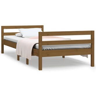 Berkfield Home Bed Frame Honey Brown 75x190 cm Small Single Solid Wood Pine