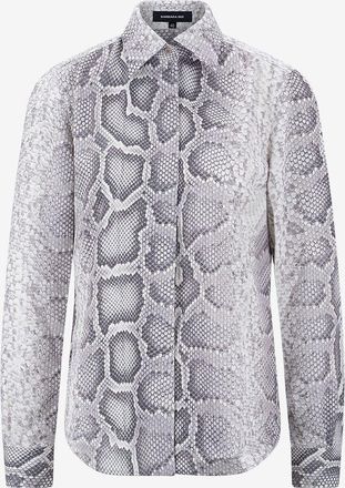 Barbara Bui Lang&auml;rmeliges Hemd aus Georgette mit Python-Print