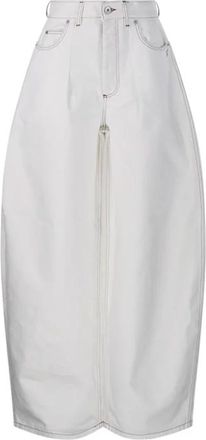 Jacquemus Le De-N&icirc;mes Ovalo Jeans - Dames - Loose Fit Jeans - Wit - W27 - Katoen - Jeans