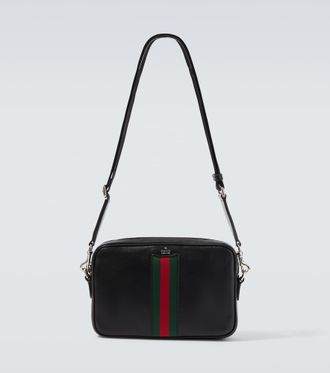 Gucci Bolso cruzado Trademark Small de piel con Web