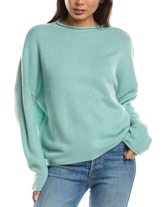 Fort&eacute; Cashmere Slouchy Roll Trim Cashmere Pullover