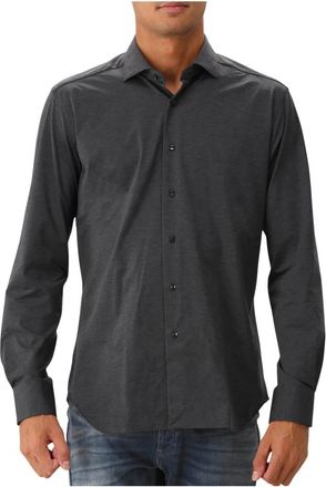 Xacus Donkergrijs Getailleerd Overhemd - Heren - Casual Overhemden - Grijs - 4XL - Leer - Overhemden