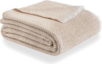 OEM Manta De Algod&oacute;n Extrasuave - 150200cm, Color Beige Arena, Multiusos, Para Las Cuatro Estaciones, Sof&aacute;/coj&iacute;n/bufanda