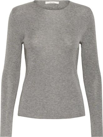 Gestuz Gebreide kleding - Dames - Ronde hals truien - Grijs - XS - Leer - Truien & Vesten