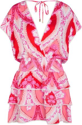 Melissa Odabash Jess Printed Woven Mini Dress - Pink - XS (UK6 / XS)