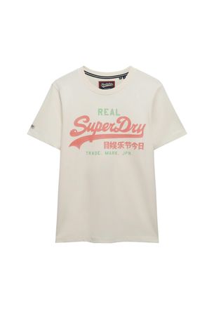 Superdry Rundhalsshirt SUPERDRY VL CLASSIC TEE, Herren, Gr. XXL, soft wei&szlig;, Single Jersey, Obermaterial: 100% Baumwolle, bedruckt, regular fit normal, Rundhals