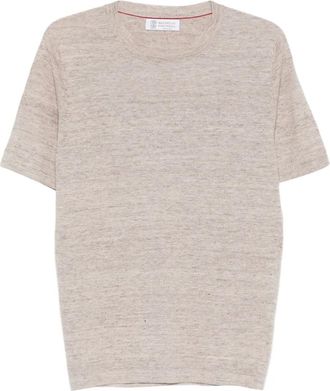Brunello Cucinelli Gebreid T-shirt - Beige