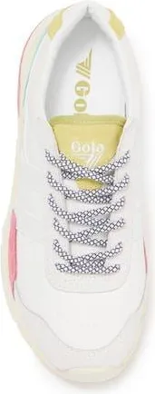 Gola Eclipse Trident Lace-Up Sneaker in White/fluro Pink/seamist at Nordstrom Rack, Size 8