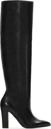 Kazar Zwarte overknee laarzen voor dames - Dames - Over de knie laarzen - Zwart - 35 EU - Leer - Schoenen