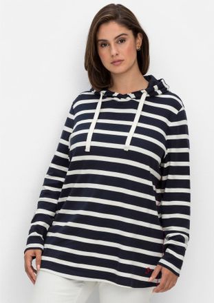 Sheego Langarmshirt SHEEGO Langarmshirt, Damen, Gr. 40/42, blau (nachtblau, gestreift), 100% Baumwolle, gemustert, gestreift, Shirts Langarmshirt